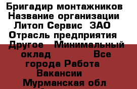 Бригадир монтажников › Название организации ­ Литоп-Сервис, ЗАО › Отрасль предприятия ­ Другое › Минимальный оклад ­ 23 000 - Все города Работа » Вакансии   . Мурманская обл.,Апатиты г.